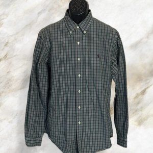 Polo by Ralph Lauren Lg Sleeve Button Front, Green/Purple Plaid, Large P111123-5